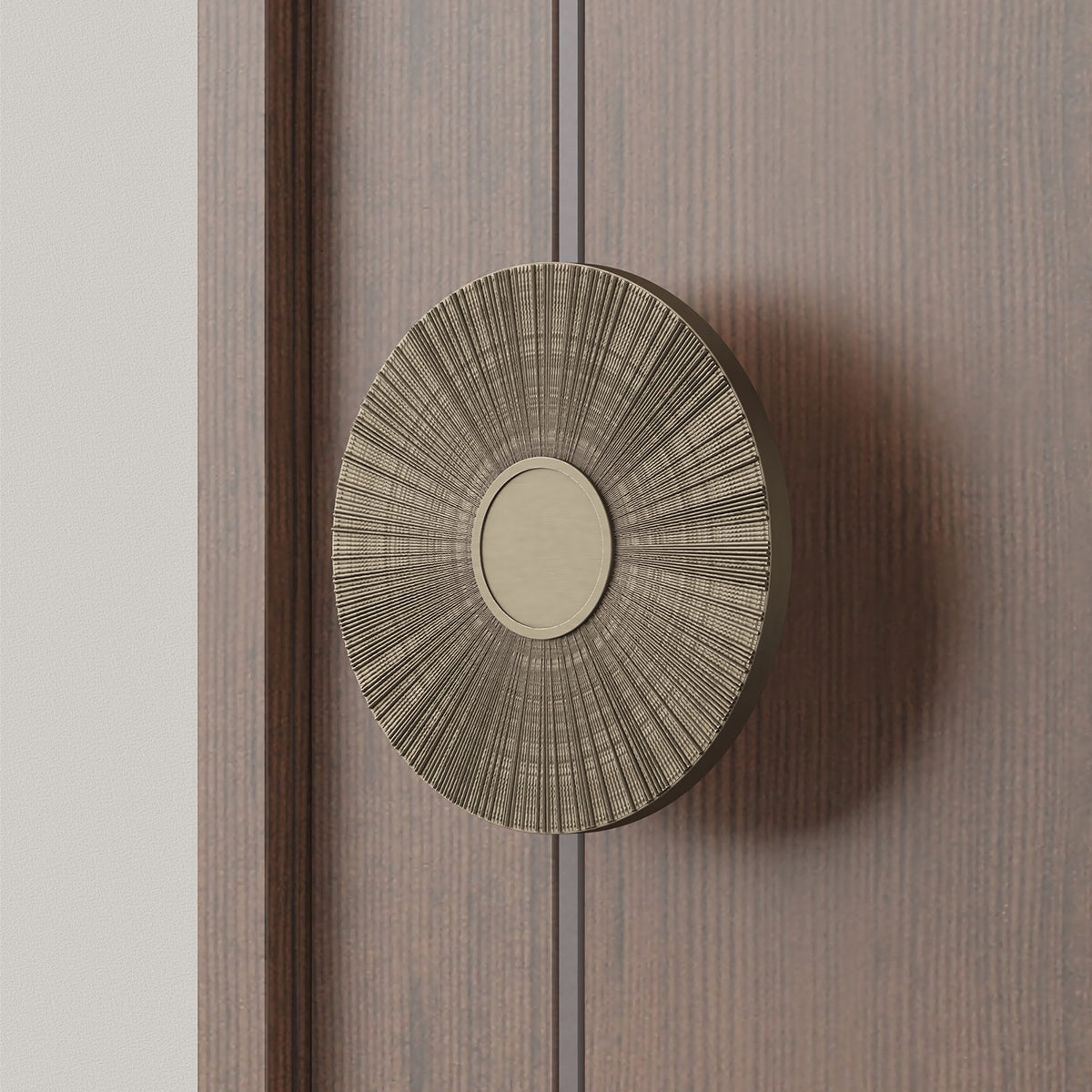 Circular handle for the main entrance of the hotel banquet hall lobby