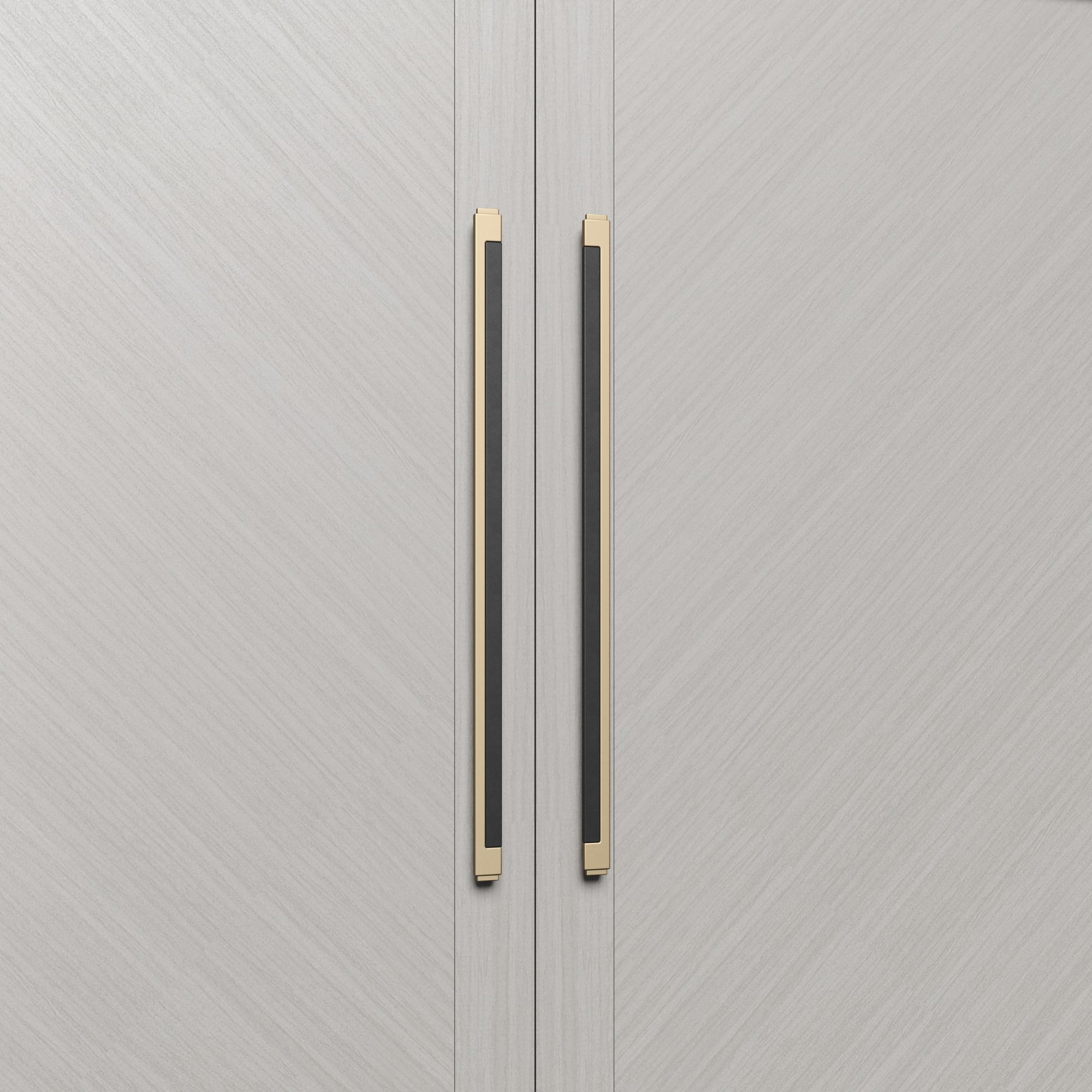 Leather handles for villa entrance doors and office building conference room doors
