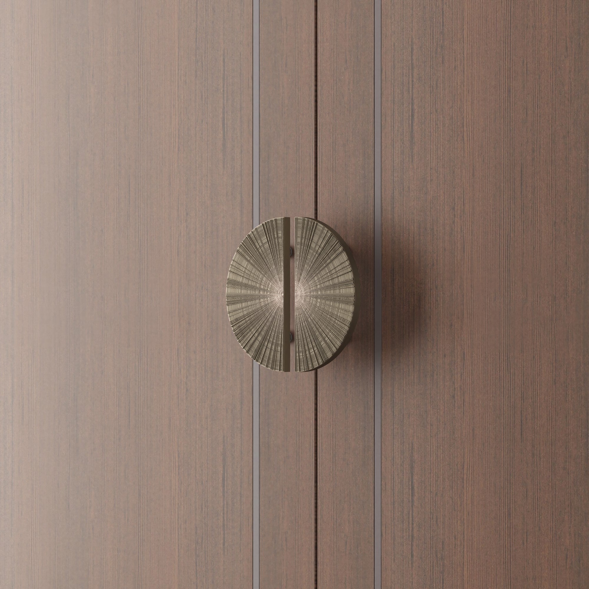 Semi-circular handles for hotel suite doors, closet doors, and bedroom doors