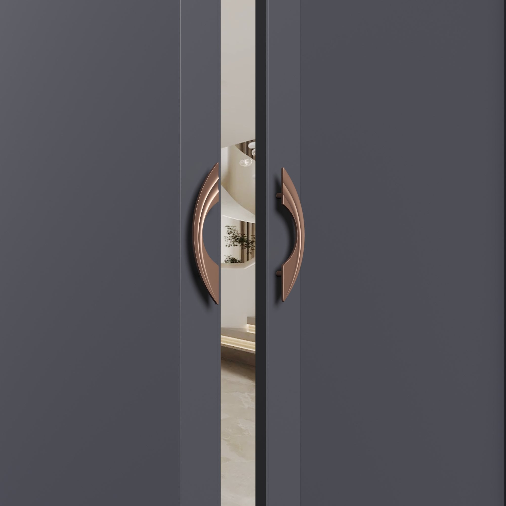 Round handles for double-opening wooden doors and glass doors in banquet halls of hotels