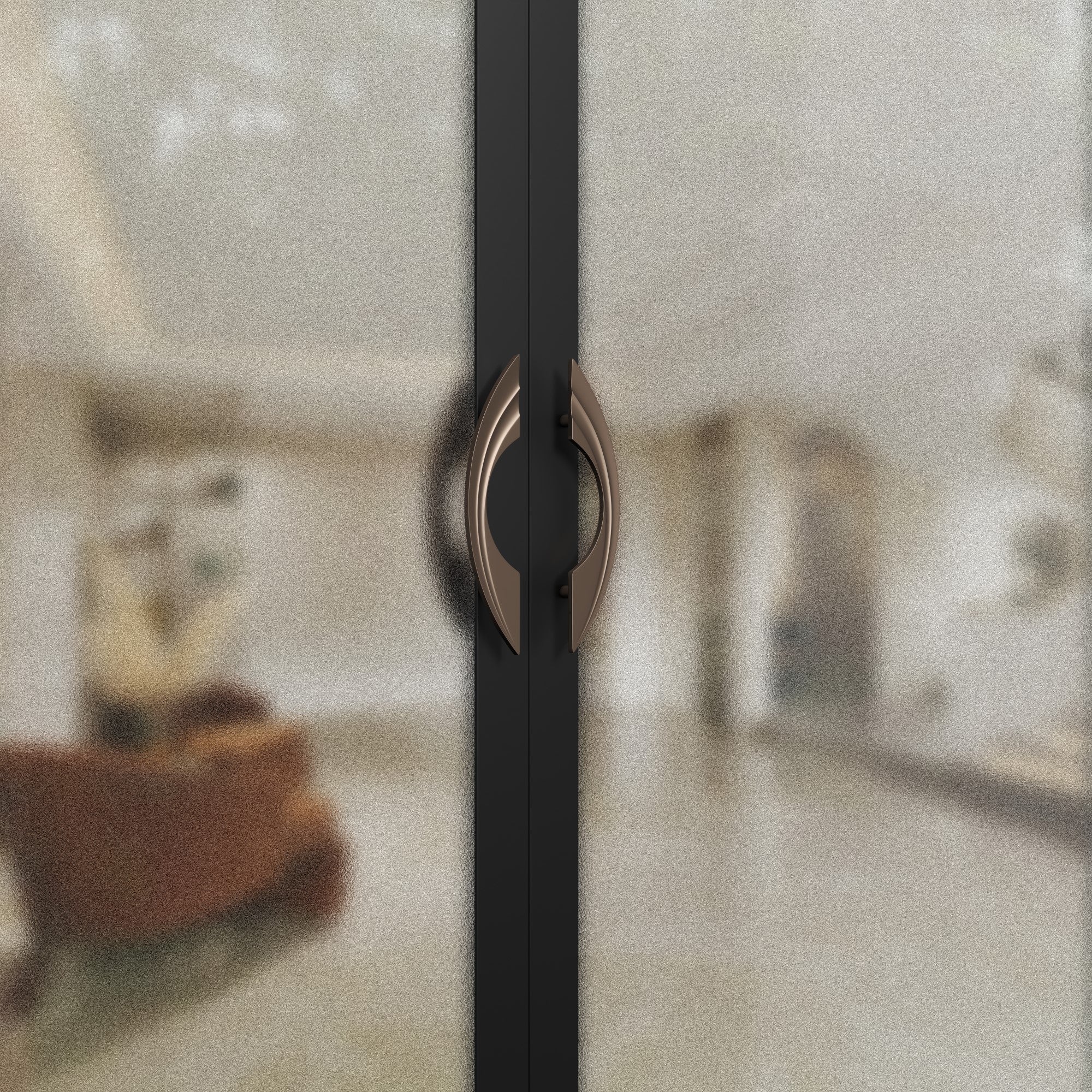 Round handles for double-opening wooden doors and glass doors in banquet halls of hotels