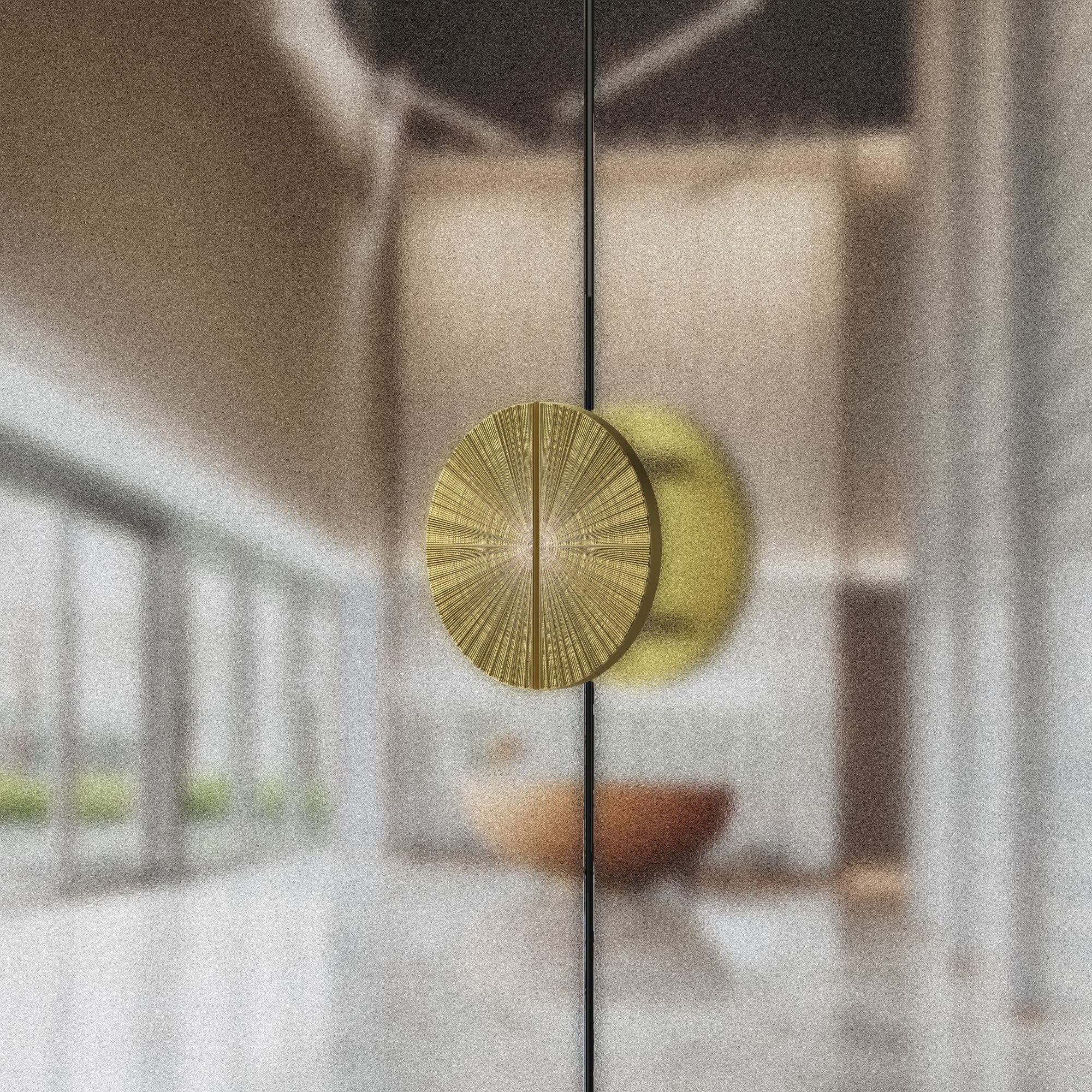 Semi-circular handles for hotel suite doors, closet doors, and bedroom doors
